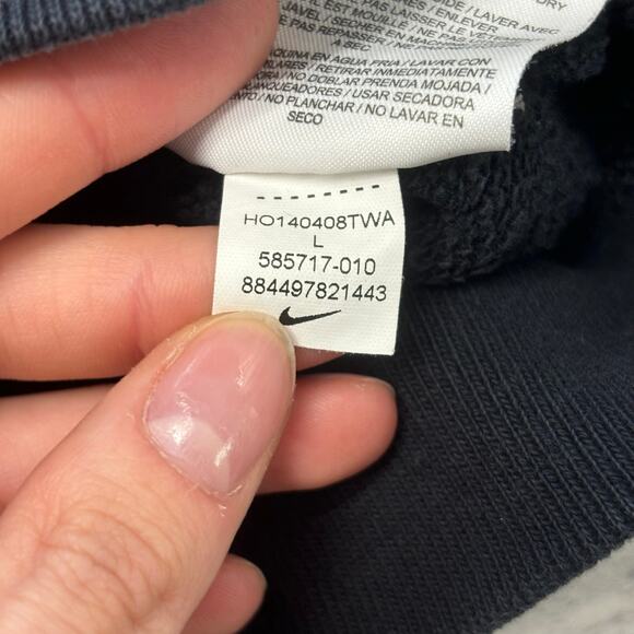 Nike Rally Futura Black Womens Large Club Fleece Full-Zip Mini Swoosh Hoodie - Picture 6 of 9